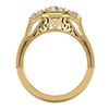 Image 4 : 1.05 CTW VS/SI Diamond Solitaire Art Deco 3 Stone Ring 18K Yellow Gold - REF-200A2X - 37102