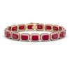 Image 1 : 26.21 CTW Ruby & Diamond Halo Bracelet 10K Rose Gold - REF-347Y8K - 41382