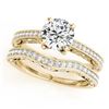 Image 1 : 1.02 CTW Certified VS/SI Diamond Solitaire 2Pc Wedding Set Antique 14K Yellow Gold - REF-150X5T - 31