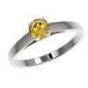 Image 2 : 0.50 CTW Certified Intense Yellow SI Diamond Solitaire Engagement Ring 10K White Gold - REF-63T8M - 