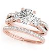 Image 1 : 1.46 CTW Certified VS/SI Diamond 3 Stone 2Pc Wedding Set 14K Rose Gold - REF-224X4T - 32040