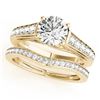 Image 1 : 1.45 CTW Certified VS/SI Diamond Solitaire 2Pc Wedding Set 14K Yellow Gold - REF-232A8X - 31627