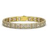 Image 1 : 18.24 CTW Princess Diamond Designer Bracelet 18K Yellow Gold - REF-3369K8W - 42727