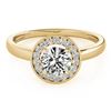 Image 1 : 1.15 CTW Certified VS/SI Diamond Solitaire Halo Ring 18K Yellow Gold - REF-298W6F - 26319