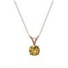 Image 4 : 0.56 CTW Certified Intense Yellow SI Diamond Solitaire Necklace 10K Rose Gold - REF-70W5F - 36735