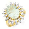Image 1 : 6.08 CTW Aquamarine & Diamond Ring 14K Yellow Gold - REF-166X2T - 13993