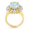 Image 2 : 6.08 CTW Aquamarine & Diamond Ring 14K Yellow Gold - REF-166X2T - 13993