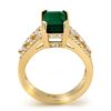 Image 2 : 2.75 CTW Emerald & Diamond Ring 14K Yellow Gold - REF-78M2H - 11930