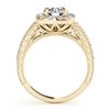 Image 2 : 1.11 CTW Certified VS/SI Diamond Solitaire Halo Ring 18K Yellow Gold - REF-169H6A - 26547