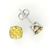 Image 2 : 3 CTW Cushion Cut Citrine Designer Solitaire Stud Earrings 18K White Gold - REF-29H3A - 21738