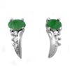 0.60 CTW Emerald & Diamond Earrings 18K White Gold - REF-23N3Y - 13744