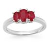 Image 1 : 1.0 CTW Ruby Ring 10K White Gold - REF-20K8W - 13712