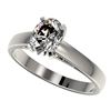 1.25 CTW Certified VS/SI Quality Oval Diamond Solitaire Ring 10K White Gold - REF-372W3F - 33010
