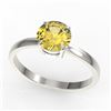 Image 2 : 2 CTW Citrine Designer Inspired Solitaire Engagement Ring 18K White Gold - REF-30X4T - 22218