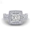 Image 2 : 2.53 CTW Princess VS/SI Diamond Solitaire Art Deco Ring 18K White Gold - REF-509W3F - 37124