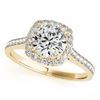 Image 2 : 1.12 CTW Certified VS/SI Diamond 2Pc Wedding Set Solitaire Halo 14K Yellow Gold - REF-157W5F - 31213