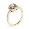 Image 4 : 0.9 CTW Certified VS/SI Diamond Solitaire Halo Ring 18K Yellow Gold - REF-132H4A - 26813