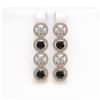 Image 1 : 6.22 CTW Black & White Diamond Designer Earrings 18K Rose Gold - REF-635N6Y - 42702