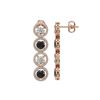 Image 2 : 6.22 CTW Black & White Diamond Designer Earrings 18K Rose Gold - REF-635N6Y - 42702