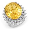 Image 1 : 20.0 CTW Citrine & Diamond Ring 14K White Gold - REF-202W2F - 14337