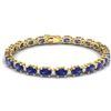 Image 1 : 26.3 CTW Tanzanite & VS/SI Certified Diamond Eternity Bracelet 10K Yellow Gold - REF-345H5A - 29465