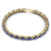 Image 2 : 26.3 CTW Tanzanite & VS/SI Certified Diamond Eternity Bracelet 10K Yellow Gold - REF-345H5A - 29465