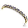 Image 5 : 26.3 CTW Tanzanite & VS/SI Certified Diamond Eternity Bracelet 10K Yellow Gold - REF-345H5A - 29465