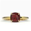 Image 1 : 1.50 CTW Cushion Cut Garnet Designer Engagement Ring 18K Yellow Gold - REF-33W3F - 22144