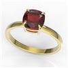 Image 2 : 1.50 CTW Cushion Cut Garnet Designer Engagement Ring 18K Yellow Gold - REF-33W3F - 22144