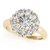 Image 1 : 1.38 CTW Certified VS/SI Diamond Solitaire Halo Ring 18K Yellow Gold - REF-226A2X - 27014
