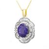 Image 1 : 5.60 CTW Tanzanite & Diamond Pendant 14K Yellow Gold - REF-213A6X - 13996