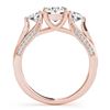 Image 4 : 2.05 CTW Certified VS/SI Diamond 3 Stone 2Pc Wedding Set 14K Rose Gold - REF-447K3W - 32022