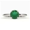 Image 1 : 2 CTW Emerald Designer Inspired Solitaire Engagement Ring 18K White Gold - REF-34Y2K - 22220