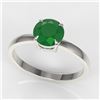 Image 2 : 2 CTW Emerald Designer Inspired Solitaire Engagement Ring 18K White Gold - REF-34Y2K - 22220