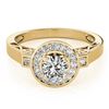 1.25 CTW Certified VS/SI Diamond Solitaire Halo Ring 18K Yellow Gold - REF-220A2X - 27083