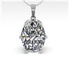 Image 2 : 1 CTW VS/SI Oval Diamond Solitaire Necklace 18K White Gold - REF-279M2H - 35865
