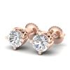 1.5 CTW VS/SI Diamond Solitaire Art Deco Stud Earrings 18K Rose Gold - REF-318X2T - 37230