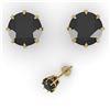 Image 2 : 3.0 CTW Black Diamond Stud Solitaire Earrings 18K Yellow Gold - REF-105Y5K - 35704