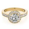 Image 1 : 1.4 CTW Certified VS/SI Diamond Solitaire Halo Ring 18K Yellow Gold - REF-383F8N - 26972