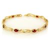 Image 1 : 2.02 CTW Garnet & Diamond Bracelet 10K Yellow Gold - REF-26H2A - 10549