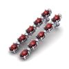 10.36 CTW Garnet & VS/SI Certified Diamond Tennis Earrings 10K White Gold - REF-53Y3K - 29396