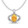 1.75 CTW Citrine & Micro Pave VS/SI Diamond Necklace 10K White Gold - REF-29T5M - 20628