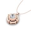 0.75 CTW VS/SI Diamond Solitaire Art Deco Stud Necklace 18K Rose Gold - REF-202N5Y - 36879