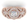 2.35 CTW Certified VS/SI Diamond Art Deco Halo Ring 14K Rose Gold - REF-293Y3K - 30409