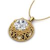 1.11 CTW VS/SI Diamond Solitaire Art Deco Necklace 18K Yellow Gold - REF-298Y2K - 36925