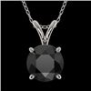 1.25 CTW Fancy Black VS Diamond Solitaire Necklace 10K White Gold - REF-29F5N - 33204