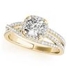 Image 2 : 1 CTW Certified VS/SI Cushion Diamond Solitaire Halo Ring 18K Yellow Gold - REF-183W3F - 27092