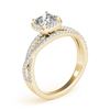 Image 4 : 1 CTW Certified VS/SI Cushion Diamond Solitaire Halo Ring 18K Yellow Gold - REF-183W3F - 27092