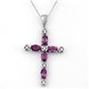 2.15 CTW Amethyst & Diamond Necklace 10K White Gold - REF-33H6A - 10959