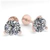 0.52 CTW Certified VS/SI Diamond Stud Earrings Martini 18K Rose Gold - REF-50K2W - 32195